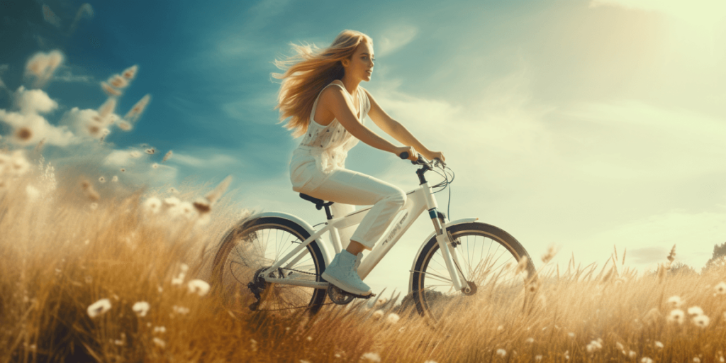 Kvinde har valgt en ny elektrisk cykel